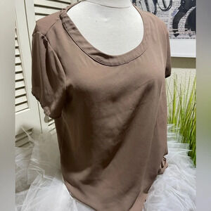 Ro & De Brown Short Sleeve Blouse Top Sz Xs